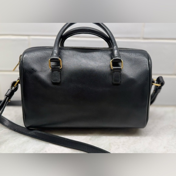 SOLD SAINT LAURENT Black Leather Classic 2-Way Duffle Baby Crossbody/Handbag - Picture 4 of 16